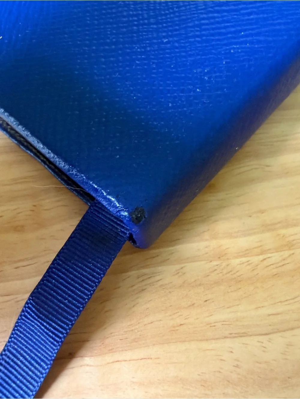 Smythson of Bond Street SoHo Notebook with Ribbon Bookmark - Blue lightly used